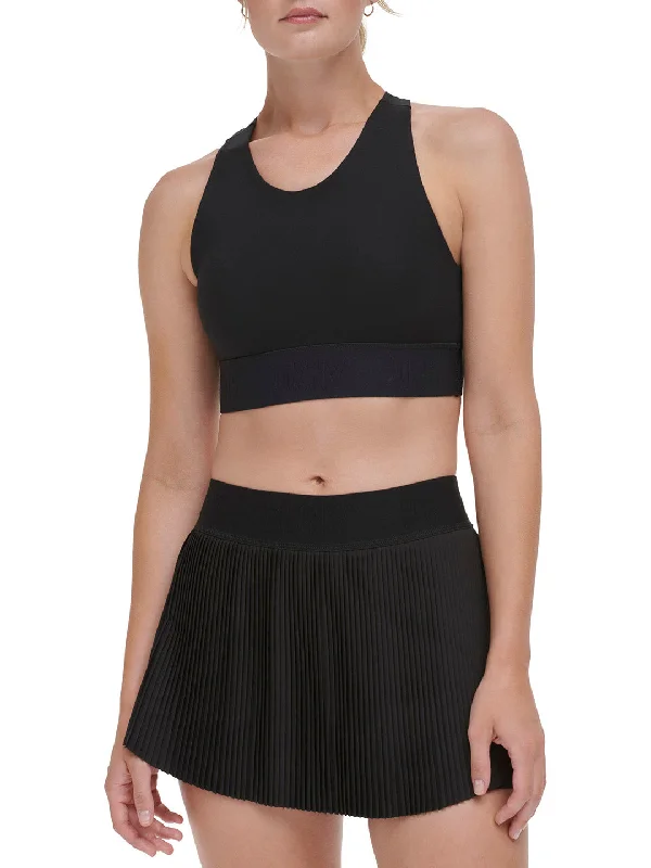 DKNY Women Black Solid Sports Bra