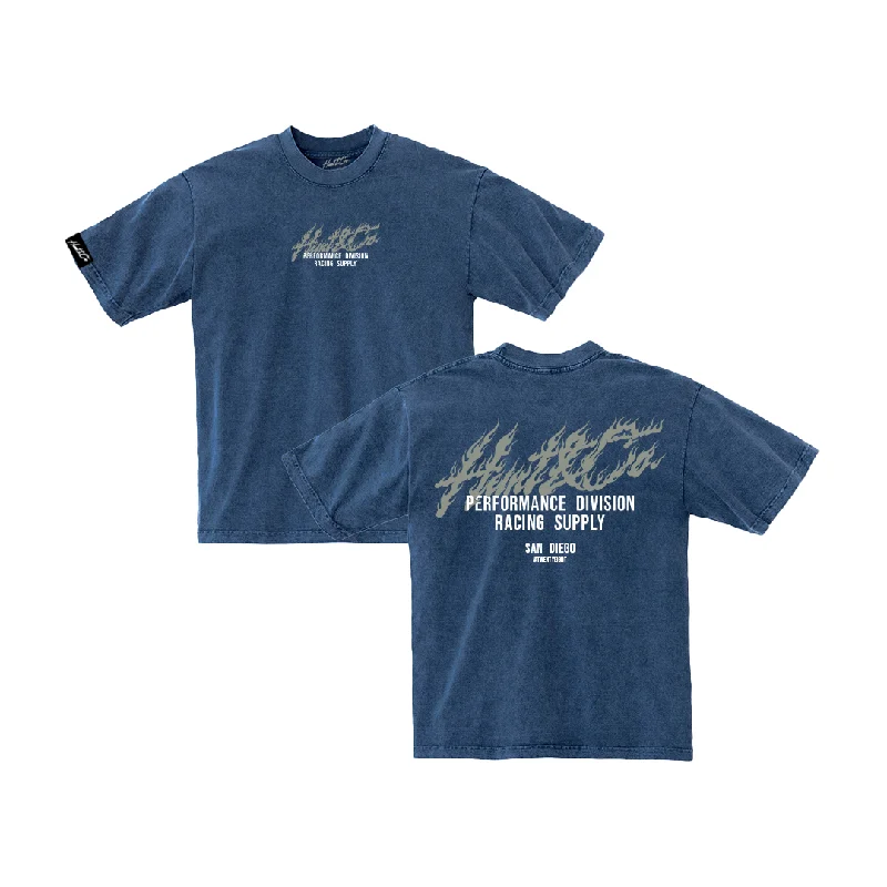 Flame Tee - Blue Mineral Wash