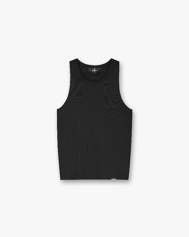 Initial Rib Vest - Black