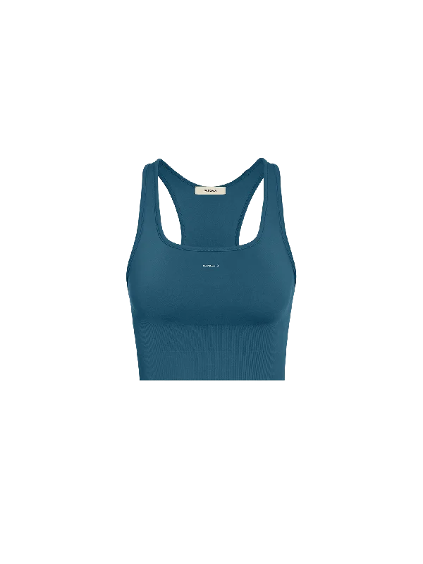 Women's Plant-Stretch Compressive Sports Bra—storm blue