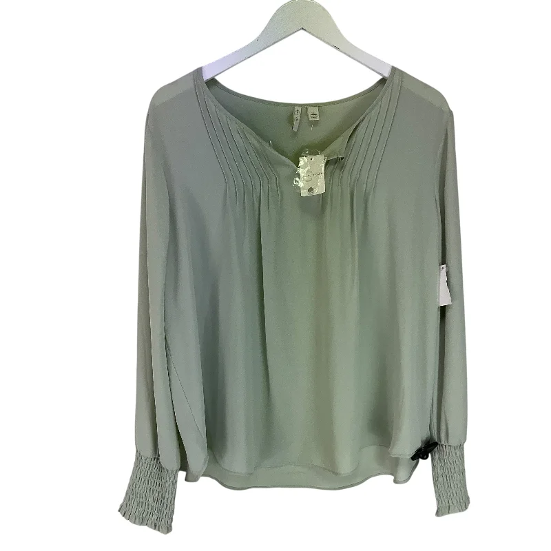 Blouse Long Sleeve By Cato In Green, Size: L