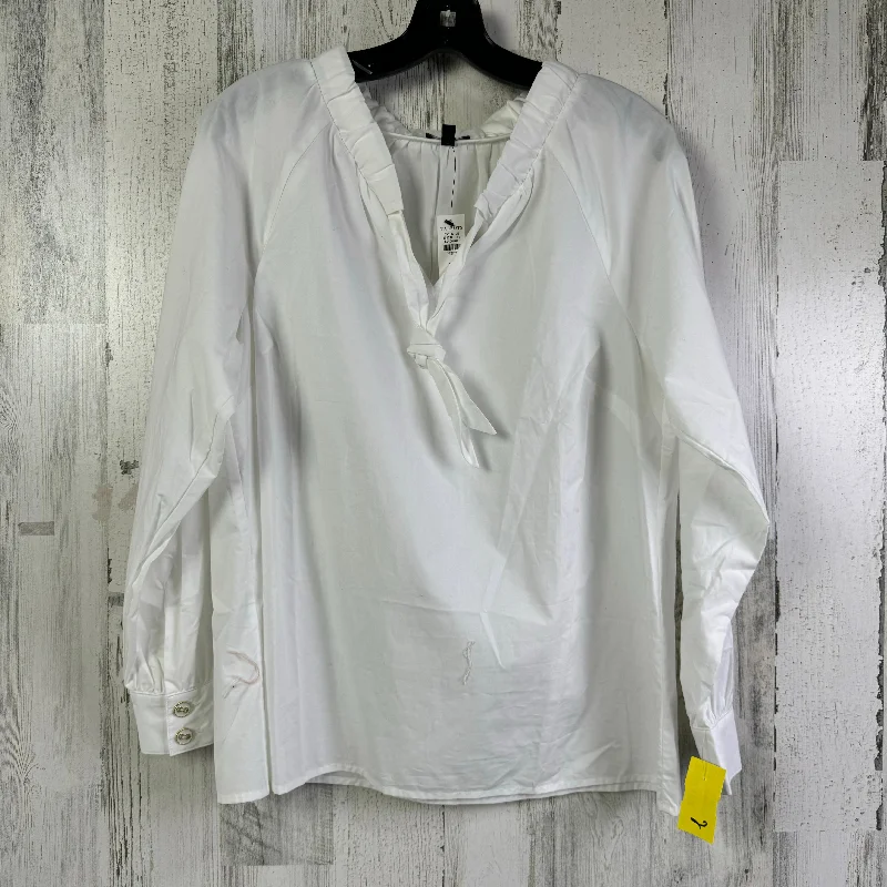 Blouse Long Sleeve By Talbots In White, Size: L