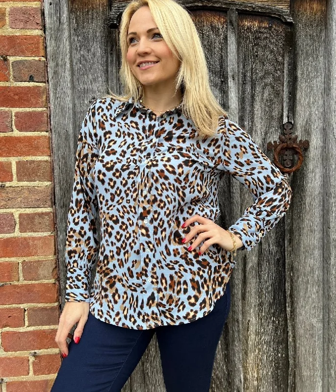 Blue Animal Print Shirt