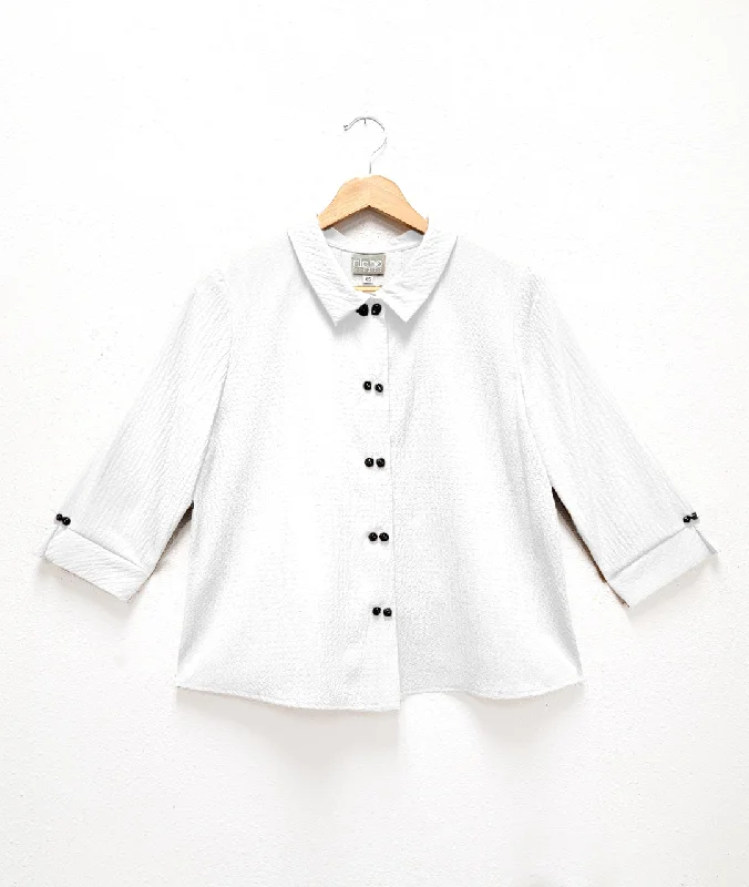 Niche - Seersucker - Twinbutton Top - White