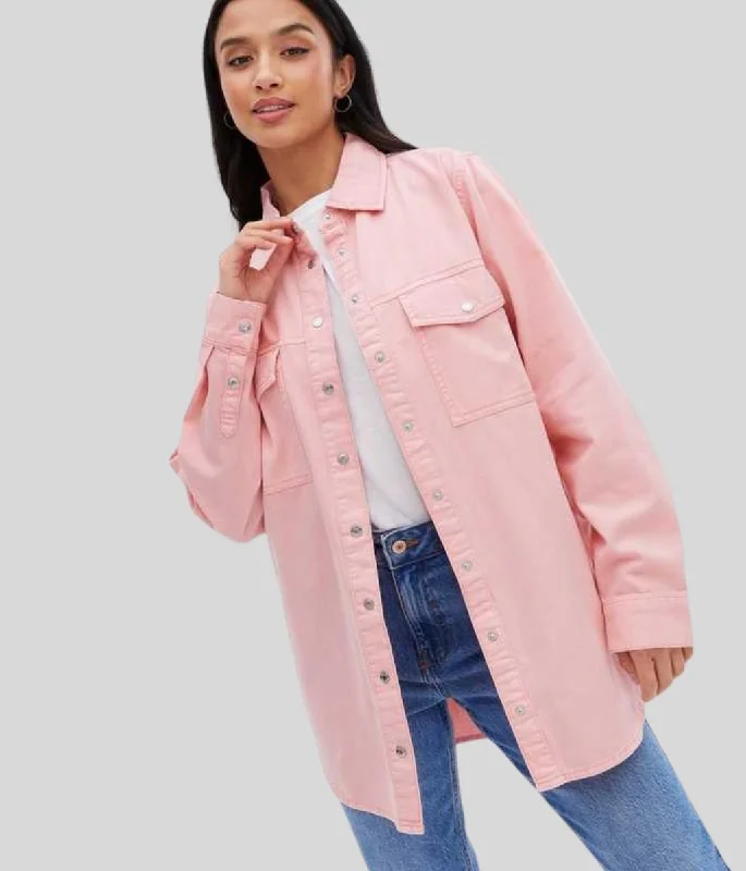 Pink Relaxed Denim Shirt