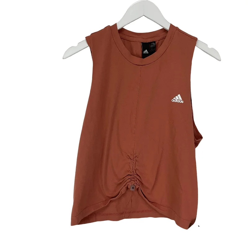 Top Sleeveless By Adidas In Orange, Size: Xl