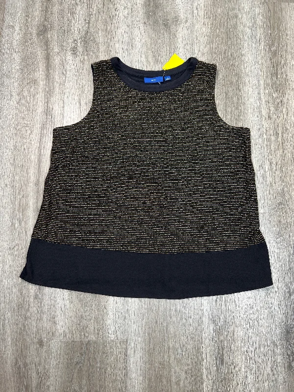 Top Sleeveless By Apt 9 In Black & Gold, Size: L