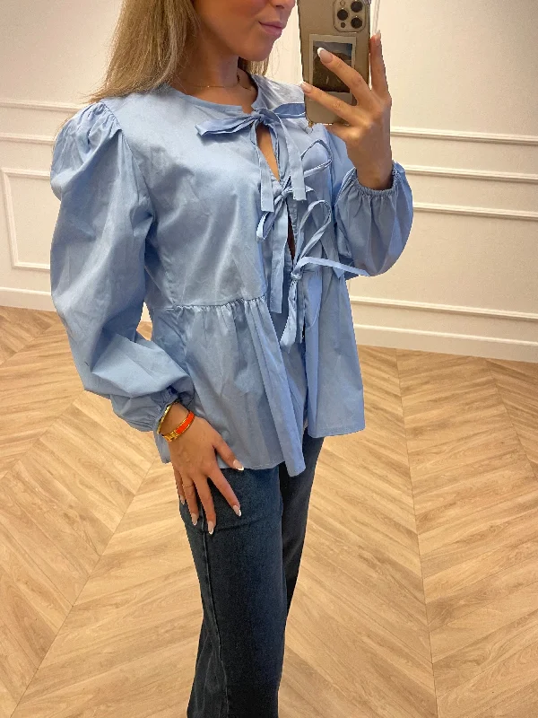 Bow Blouse Blue