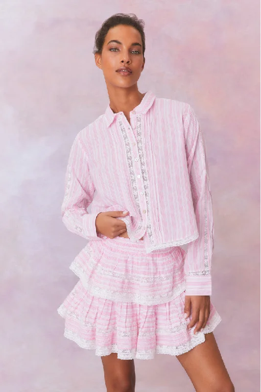 Rosaway Cotton Stripe Top-CAPTIVA PINK