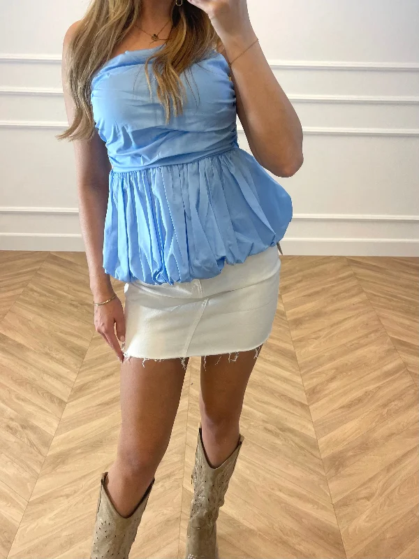 Santorini Top Blue