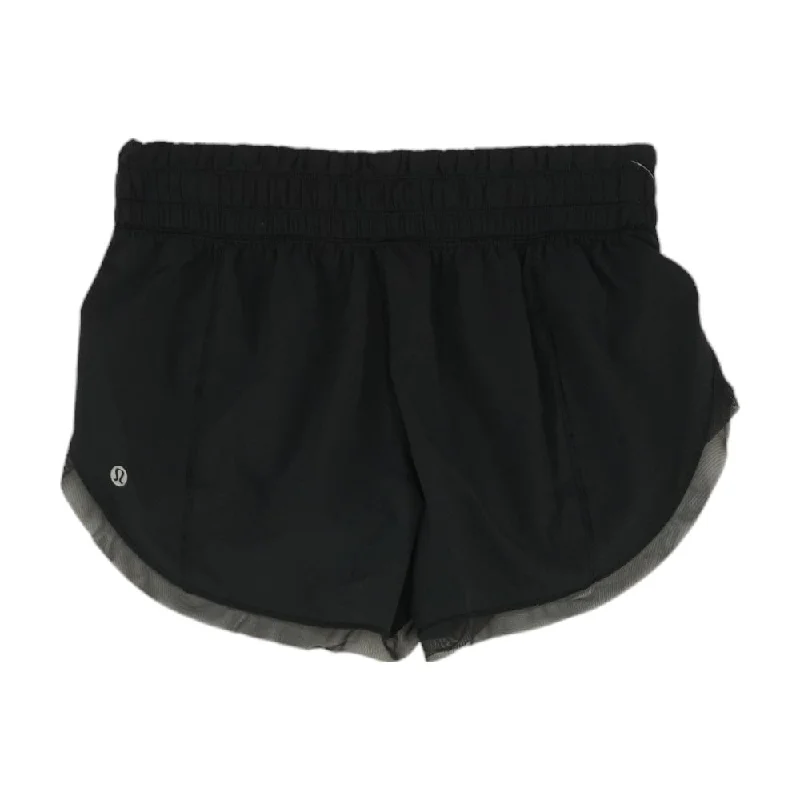 Black Solid Active Shorts