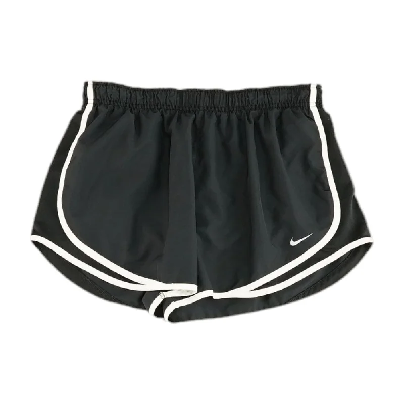 Black Solid Active Shorts