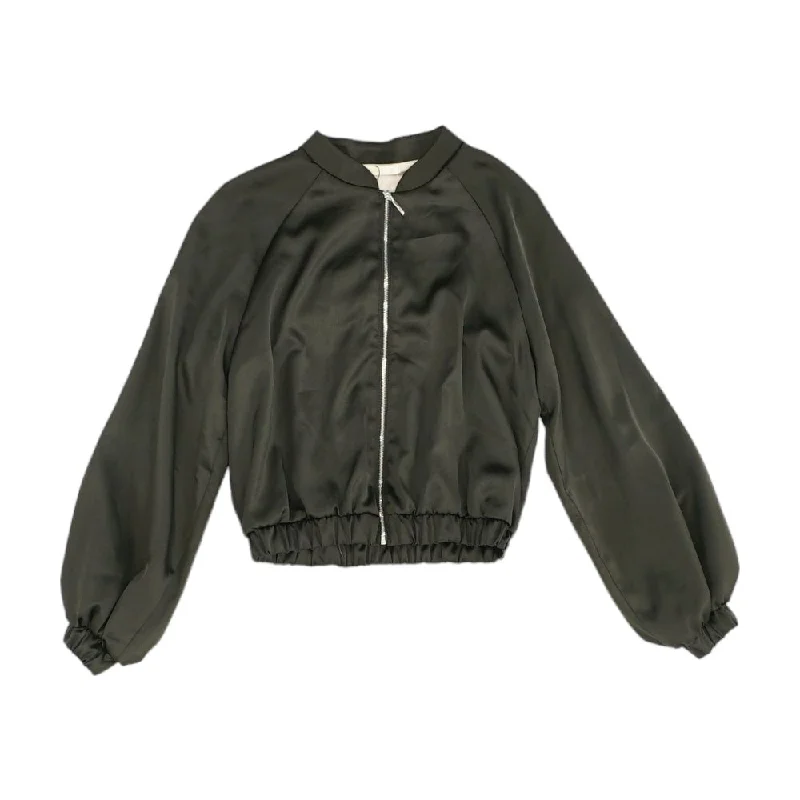 Black Solid Bomber Jacket