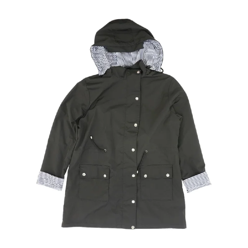 Black Solid Rain Jacket