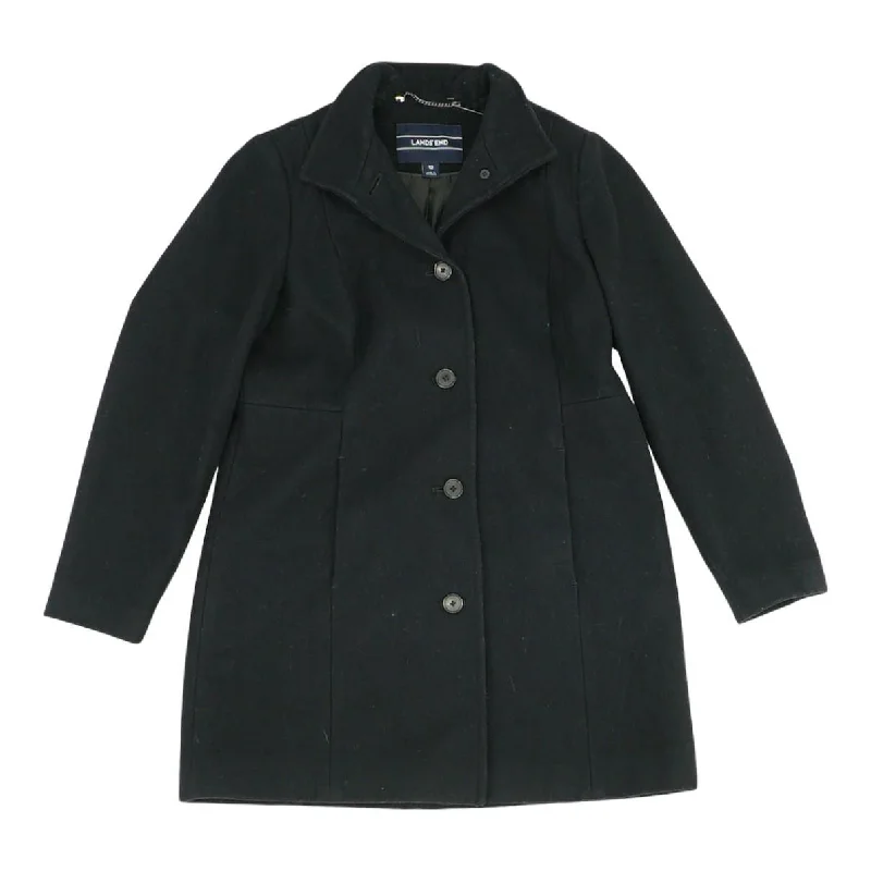 Black Solid Topcoat Coat