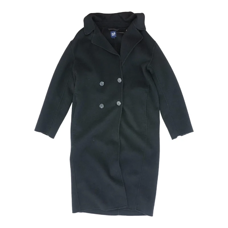 Black Solid Topcoat Coat