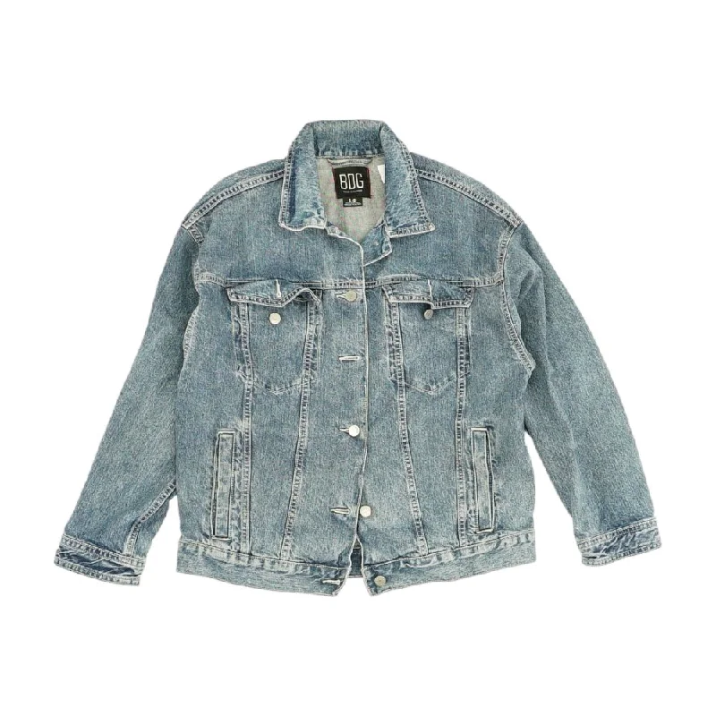 Blue Solid Denim Jacket