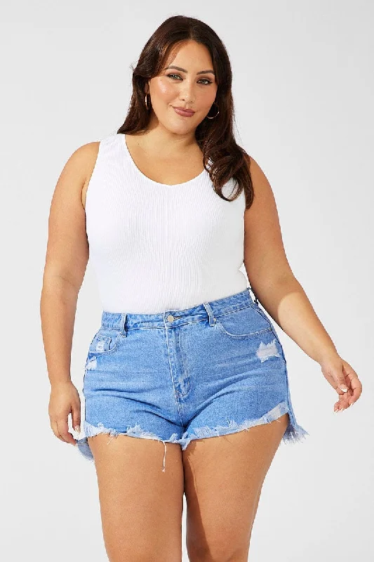 Denim Relaxed Denim Shorts High Rise