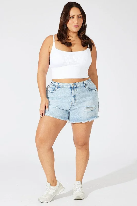 Denim Relaxed Shorts High Rise