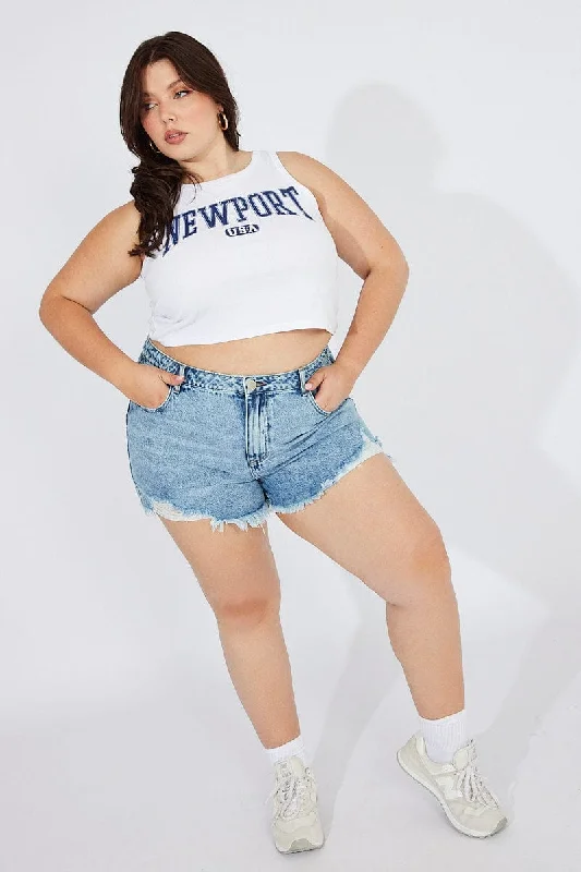 Denim Relaxed Shorts High Rise