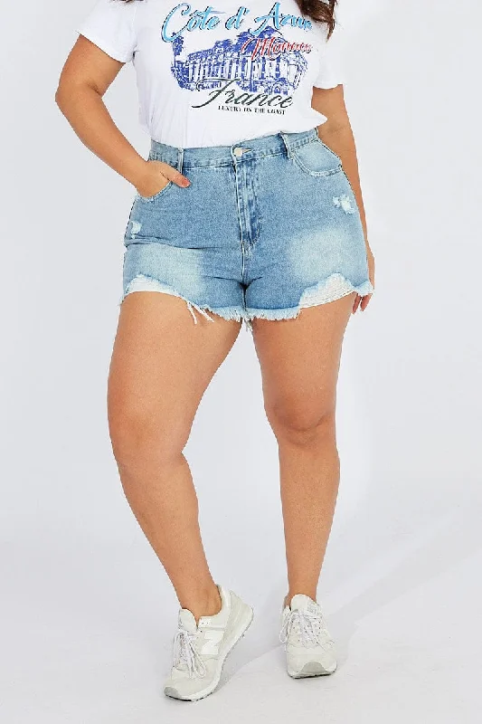 Denim Relaxed Shorts High Rise