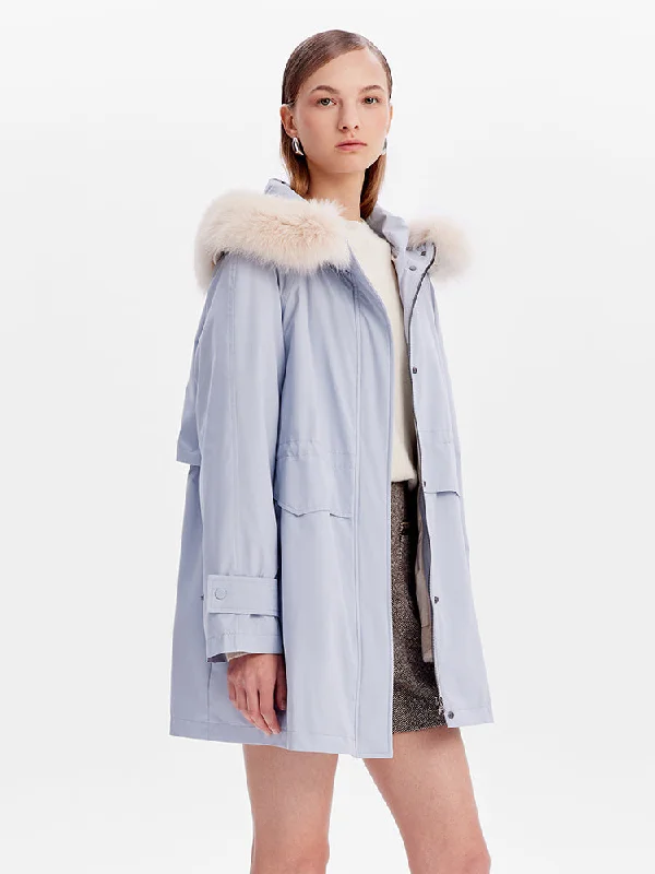 Removable Fox Fur Parka Women Coat