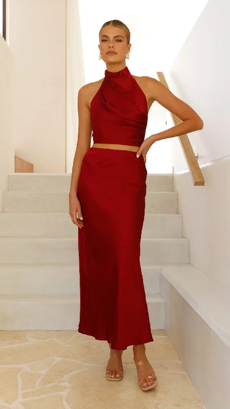 Esther Maxi Skirt - Wine