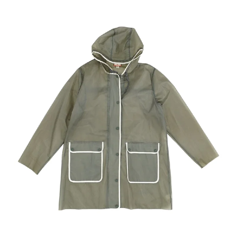 Gray Solid Rain Jacket