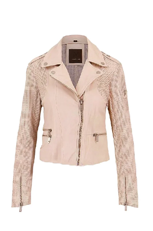 Hera Leather Jacket - Pale Pink