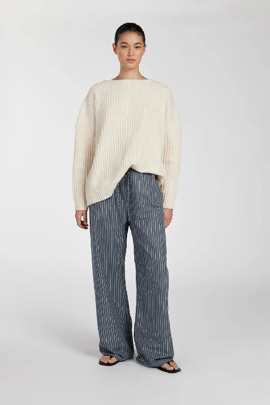 MASON SLATE STRIPE DRAWSTRING PANT