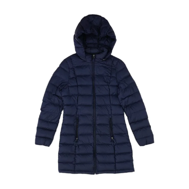 Navy Solid Puffer Coat