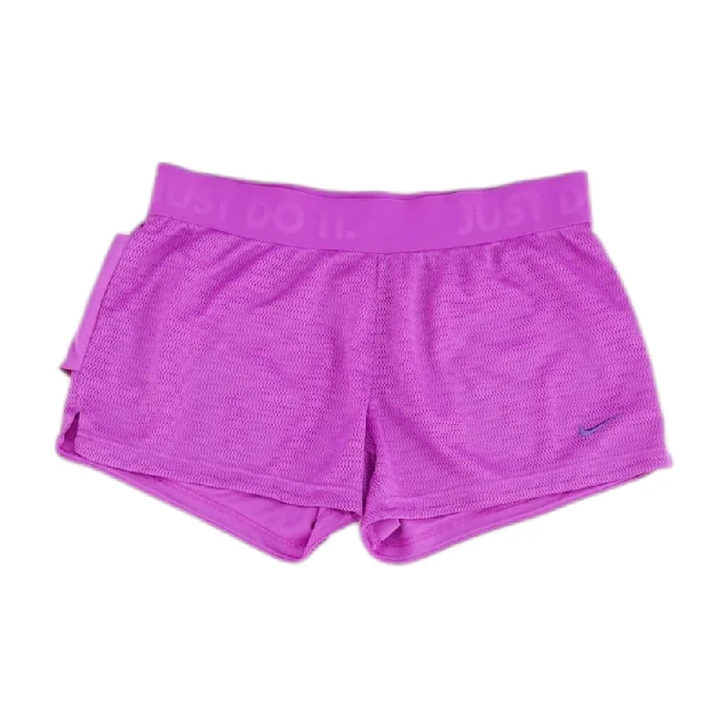 Purple Solid Active Shorts