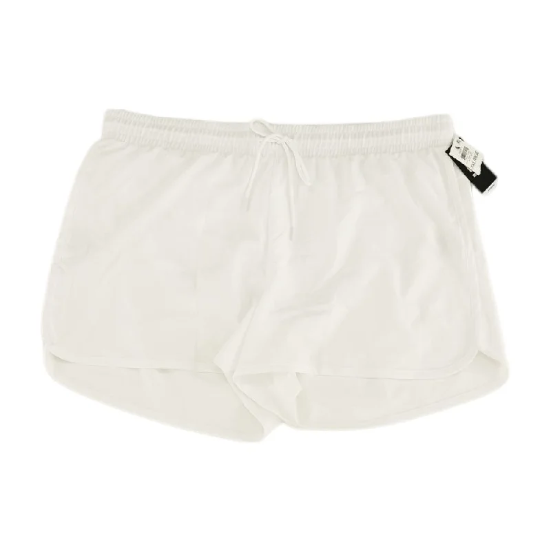 White Solid Active Shorts