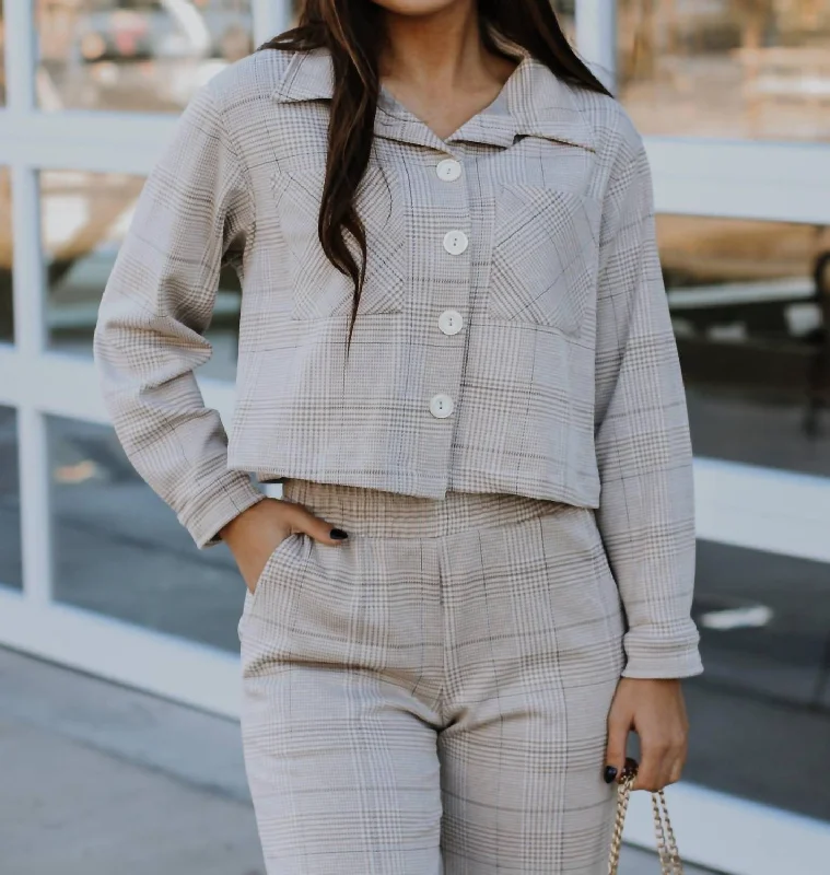 Be Confident Plaid Set - Jacket In Neutral