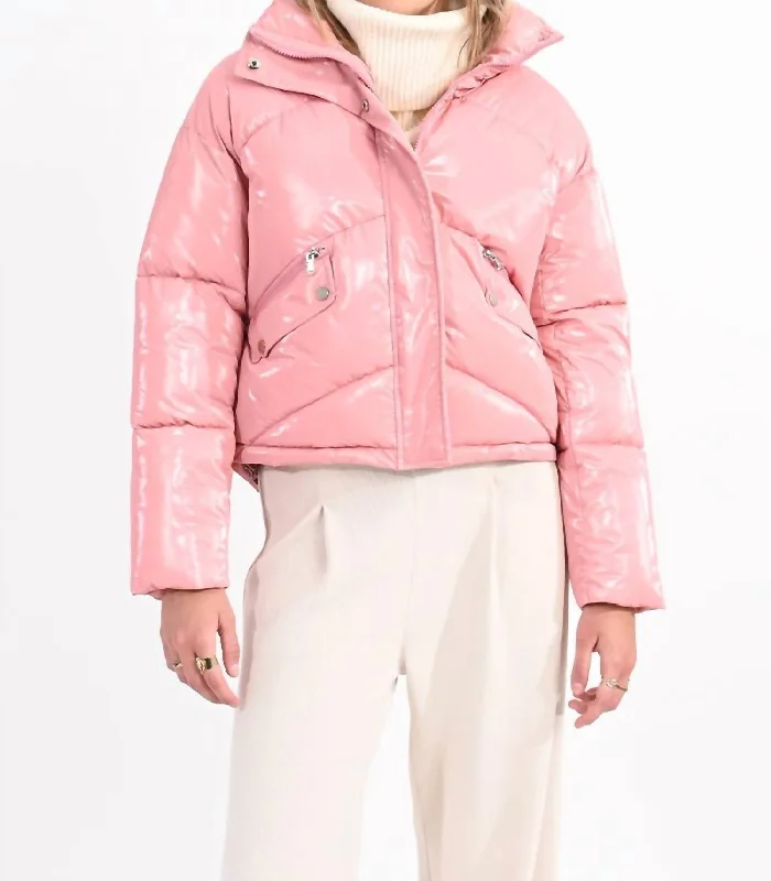 Puffer Down Jacket In Pink