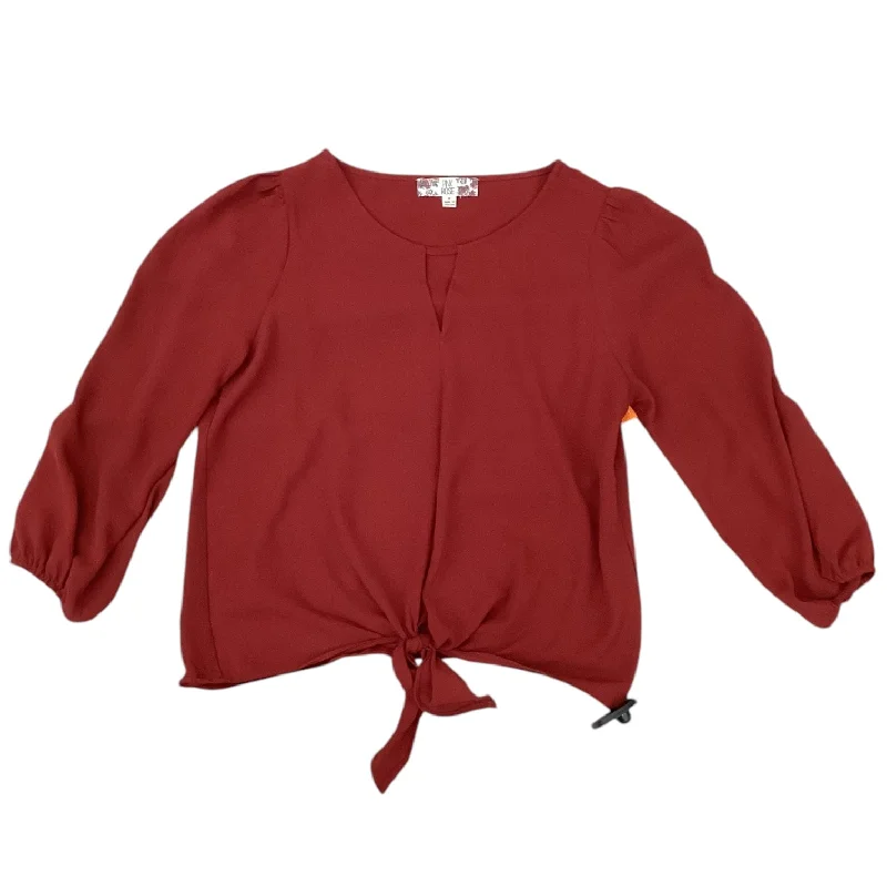 Top 3/4 Sleeve By Pink Rose In Rust, Size: S