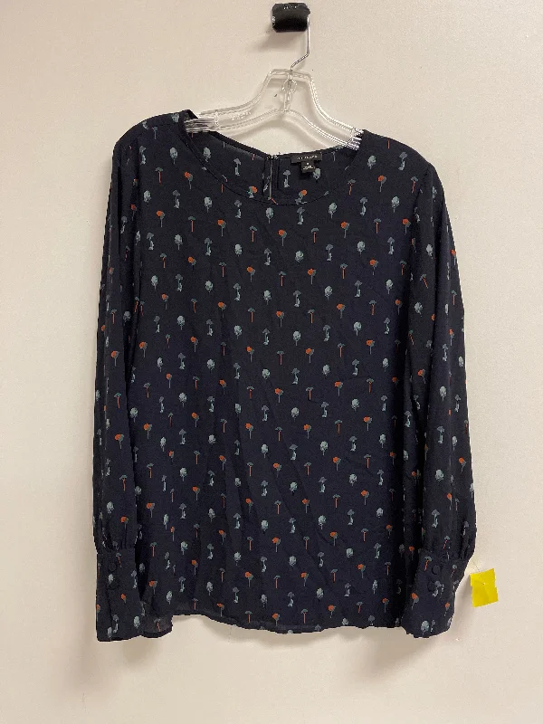 Top Long Sleeve By Ann Taylor In Navy, Size: M