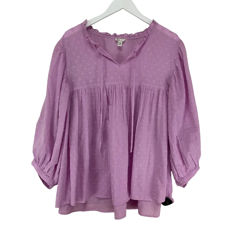 Top Long Sleeve By Cato In Purple, Size: 26