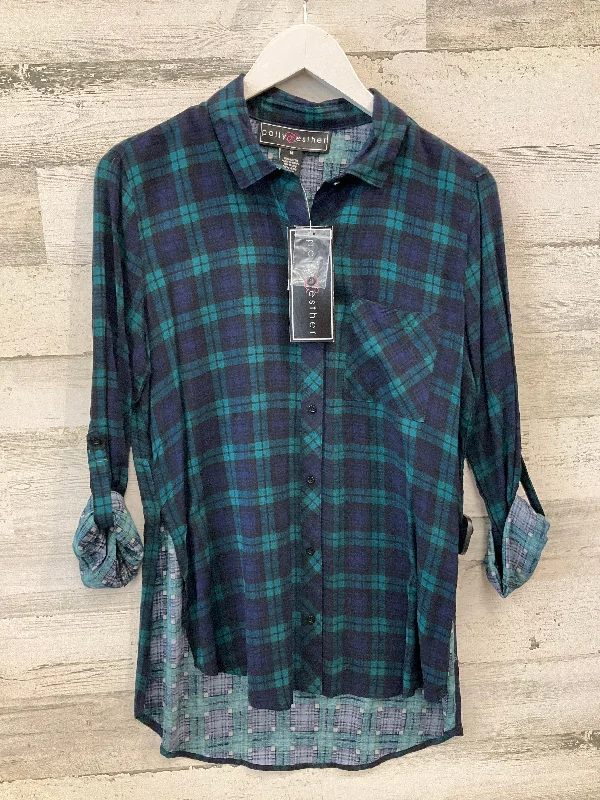 Top Long Sleeve By Clothes Mentor In Blue & Green, Size: M