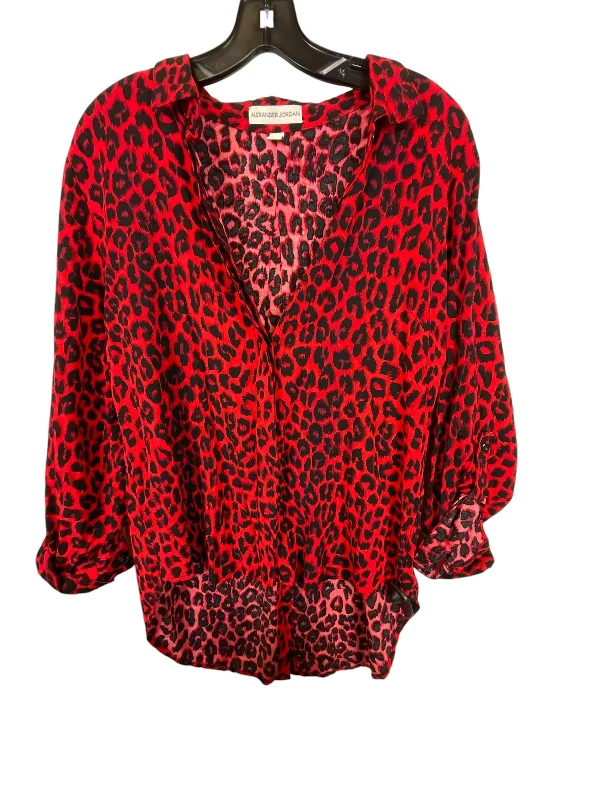 Top Long Sleeve By Clothes Mentor In Red, Size: L