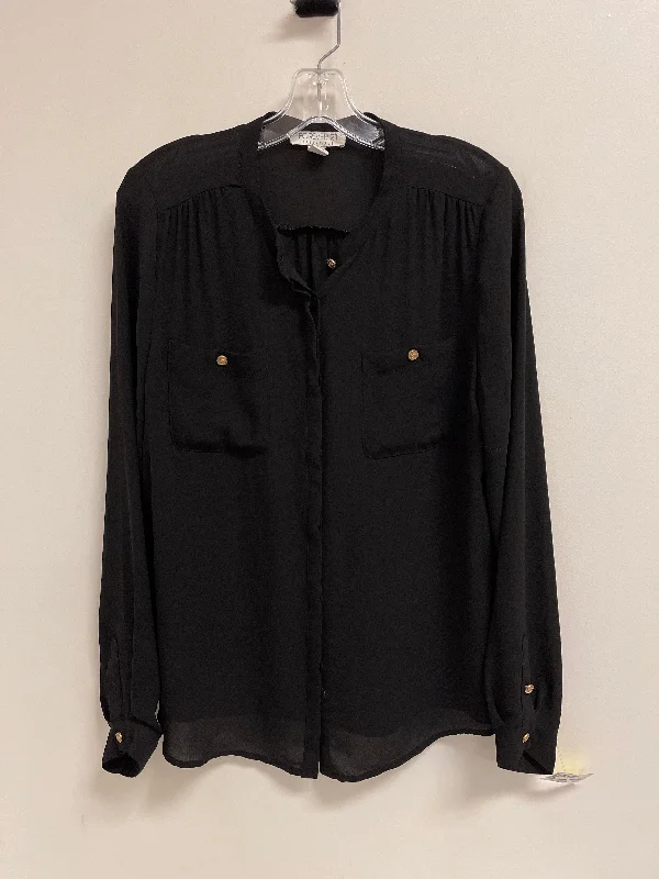 Top Long Sleeve By Forever 21 In Black, Size: L