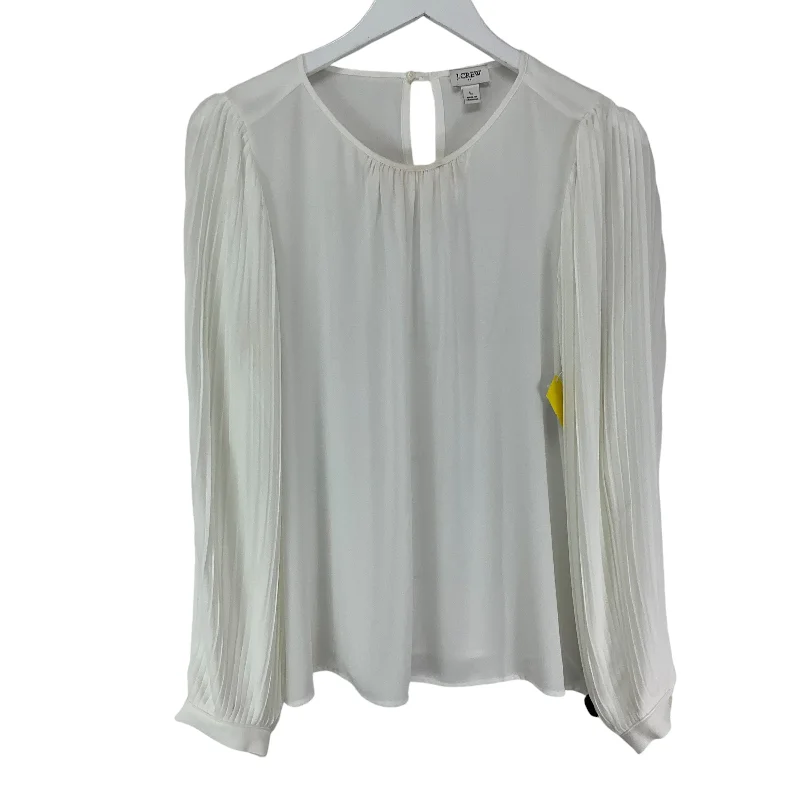 Top Long Sleeve By J. Crew In White, Size: L