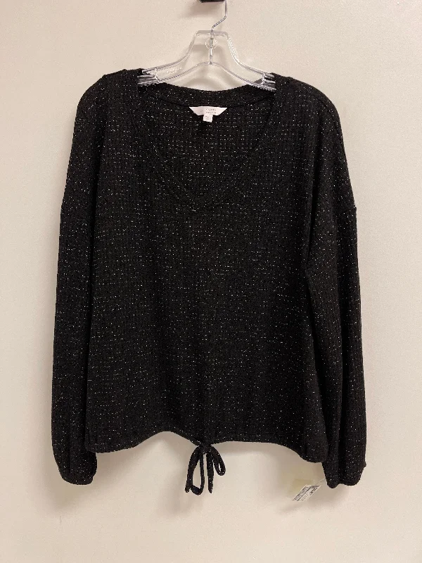 Top Long Sleeve By Lc Lauren Conrad In Black & Gold, Size: 2x