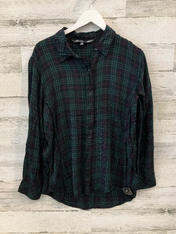 Top Long Sleeve By Lee In Blue & Green, Size: Xl