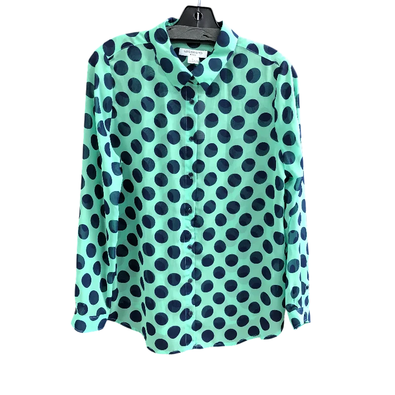 Top Long Sleeve By Liz Claiborne In Blue & Green, Size: Lp