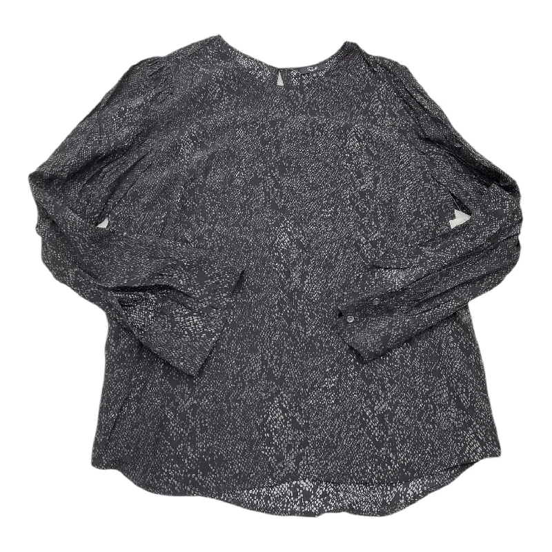 Top Long Sleeve By Rails In Black & Grey, Size: M