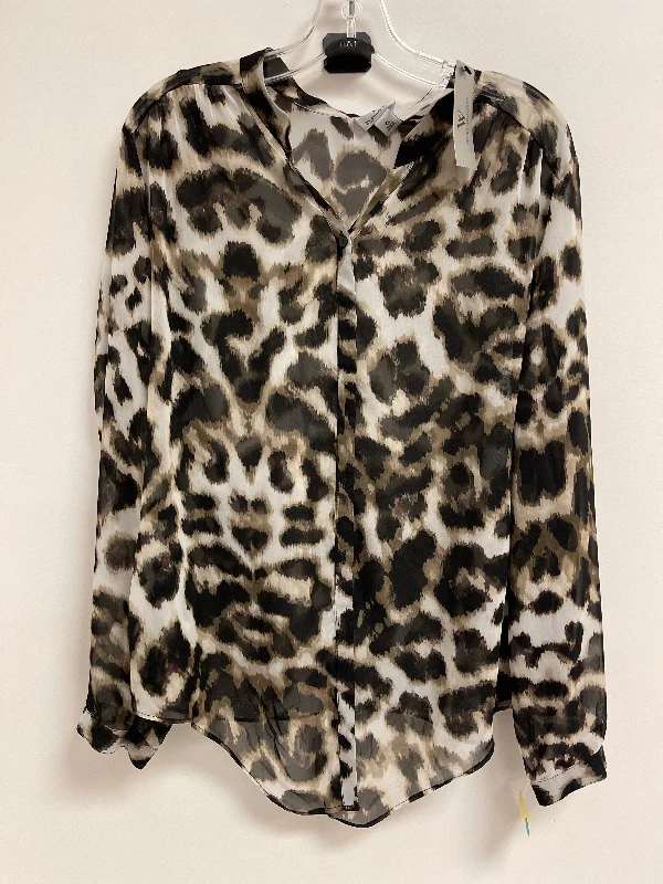 Top Long Sleeve By Worthington In Animal Print, Size: Xl