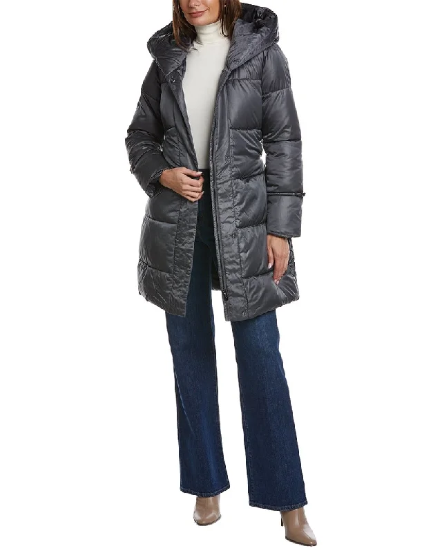 Via Spiga Pillow Collar Belted Coat