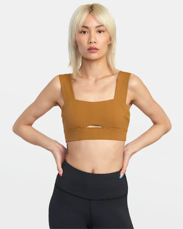 Wide Strap Sports Bra - Tobacco