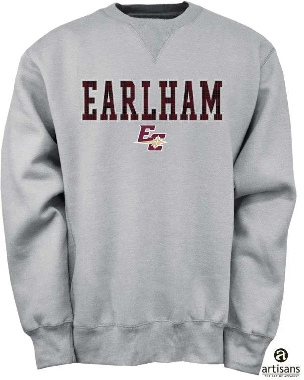 Earlham Plaid Logo Crew